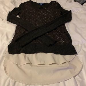 Vera Wang Gray Eyelet Sweater